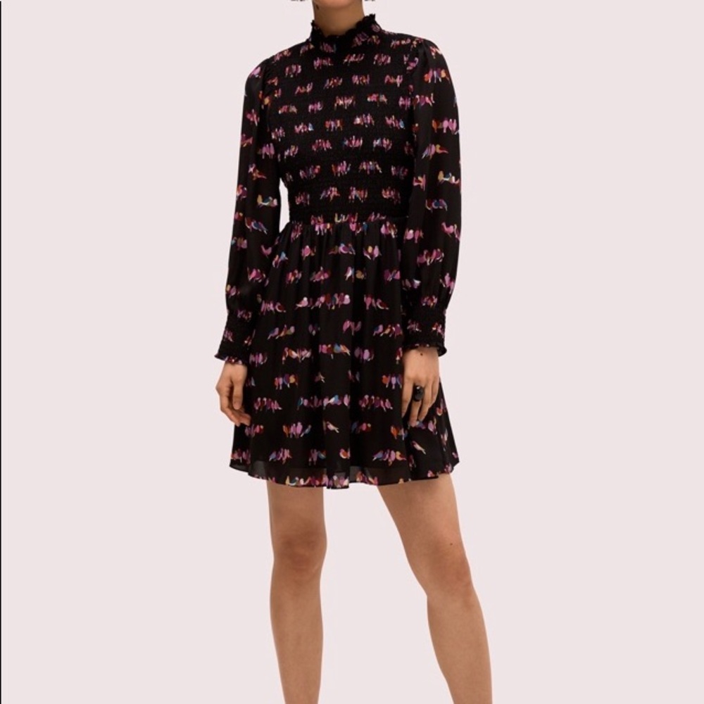 Kate Spade Love Birds smocked dress size 0